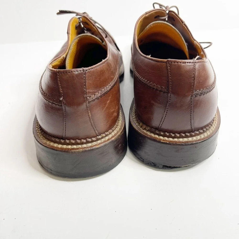Mezlan Banderas Dress Shoes 10.5M Brown Split Toe Leather Derby Oxfords Spain